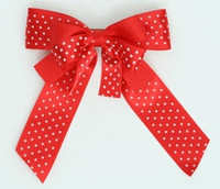 Dot red-white / red-white double hair clips piece