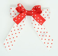 Dot white-red double hair clips piece