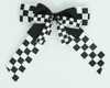 Check black-white double hair clips piece