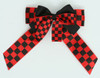 Check black-red double hair clips piece