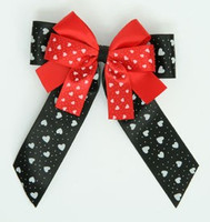 Heart black / red double hair clips piece