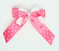 Heart D pink double hair clips piece