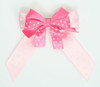 Heart L pink double hair clips piece