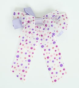 Dot retro purple double hair clips piece