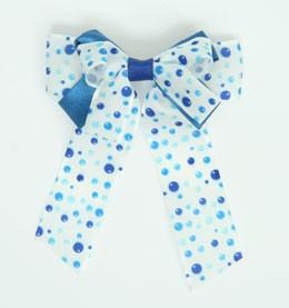 Dot retro blue double hair clips piece