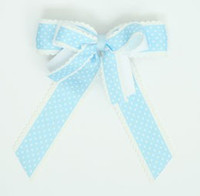 Dot thin blue double hair clips piece