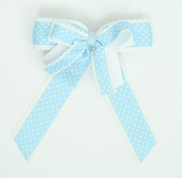 Dot thin blue double hair clips piece