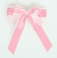 Dot Thin L Pink Double Hair Clips Piece