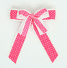 Dot thin D pink double hair clips piece