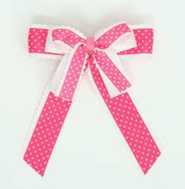 Dot thin D pink double hair clips piece