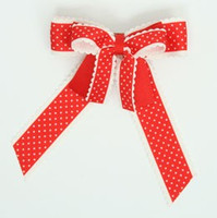 Dot thin red double hair clips piece