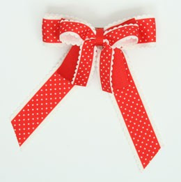 Dot thin red double hair clips piece