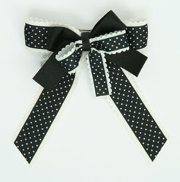 Dot thin black double hair clips piece