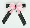 Dot Thin black-L pink double hair clips piece