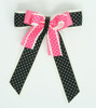 Dot thin black-D pink double hair clips piece