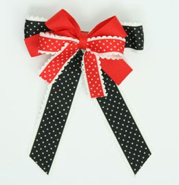 Thin black-red double hair clips piece