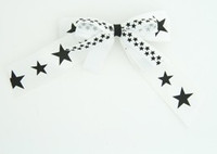 Star white-black double hair clips piece