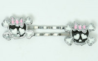 Cute skull bone black-pink skull slide