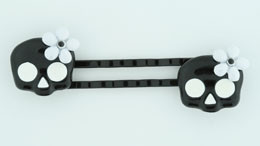 Skull flower black-white skull slide