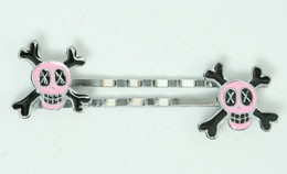 Skull cross eye pink skull slide