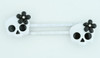 Skull flower white-black skull slide