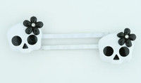 Skull flower white-black skull slide