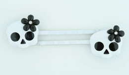 Skull flower white-black skull slide