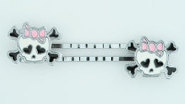 Cute skull bone white-pink skull slide