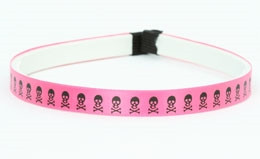 Skull H D pink-black small tiara