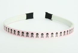 Skull H L pink-black small tiara