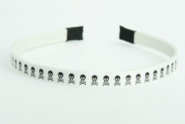 Skull H white-black small tiara