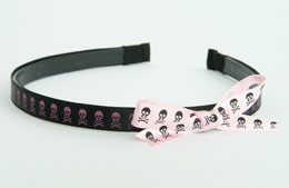 SL skull black-L pink big tiara