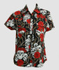 Skull rose black shirts lady
