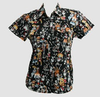 Skeleton black shirts lady