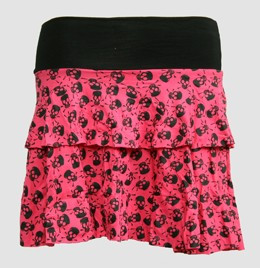 Skull big pink cute & dangerous mini skirt