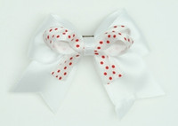 Dot white / white-red dot cute clean