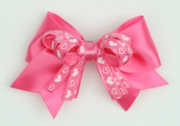 Heart D pink / D pink-white heart cute clean