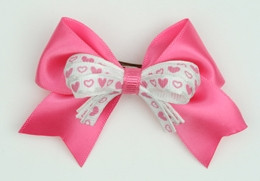 Heart D pink / white-L pink heart cute clean