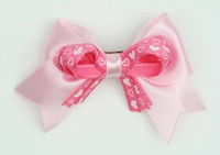 Heart L pink / D pink-white heart cute clean