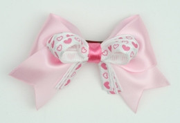 Heart L pink / white-L pink heart cute clean