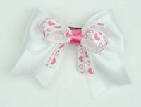 Heart white/ white-L pink heart cute clean