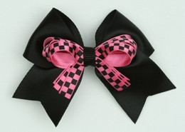 Check black / D pink check cute clean