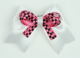 Check white / D pink check cute clean