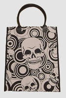 Squared skull black-white hand bag Bag