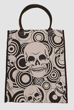 Squared skull black-white hand bag Bag