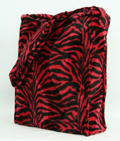 Zebra black-red LV large fluffy bag