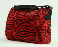 Zebra red LH large fluffy bag