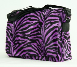 Zebra purple LH large fluffy bag