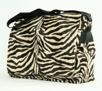 Zebra brown LH large fluffy bag