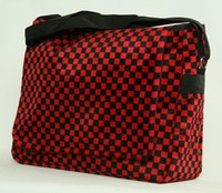 Check red LH large fluffy bag